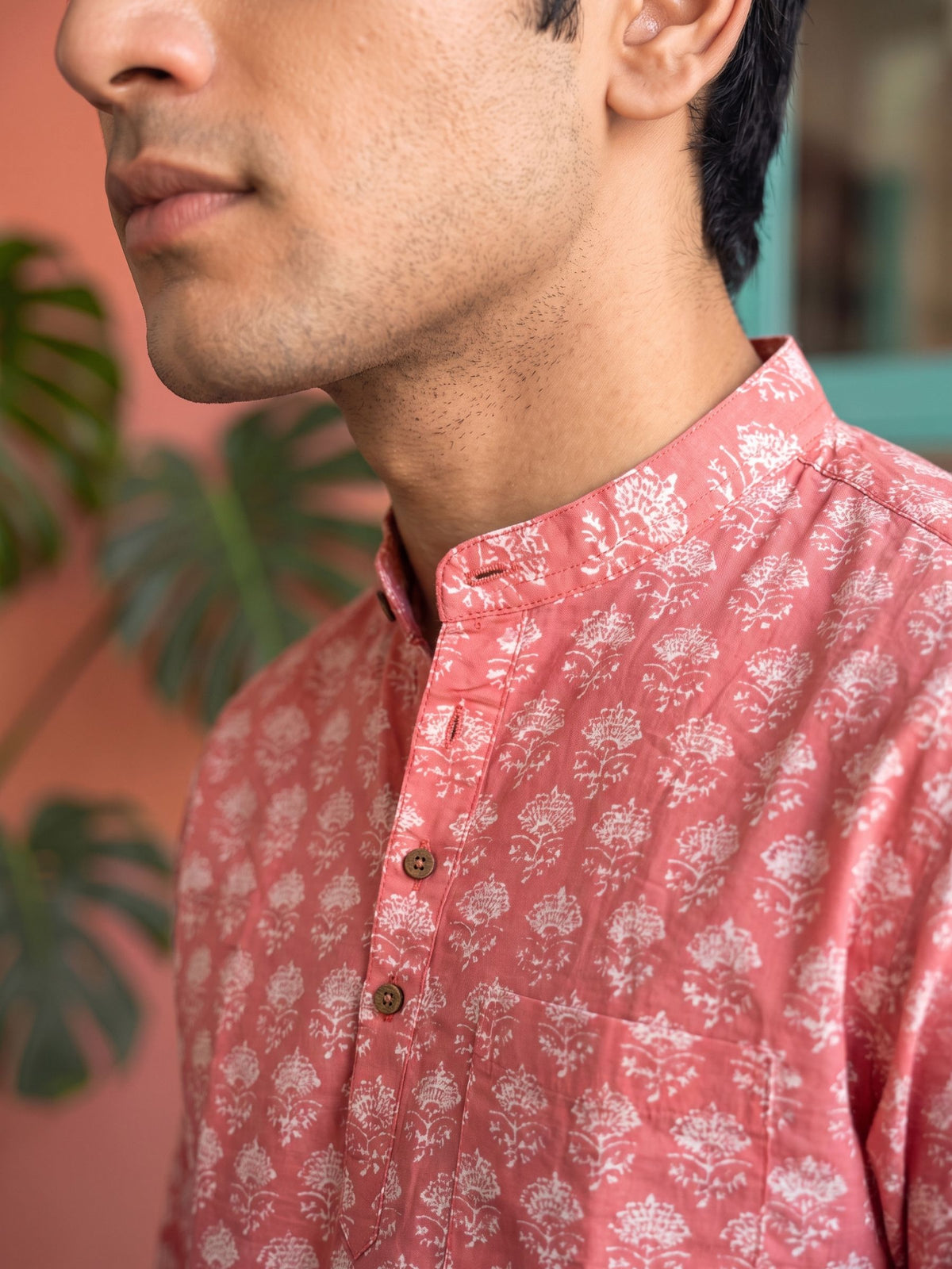 Petal Charm – Printed Cotton Short Kurta