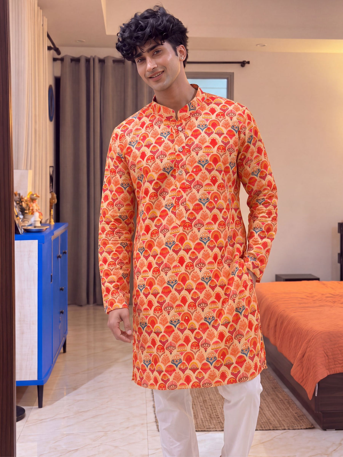 Coral Floral Jaal – Printed Long Kurta