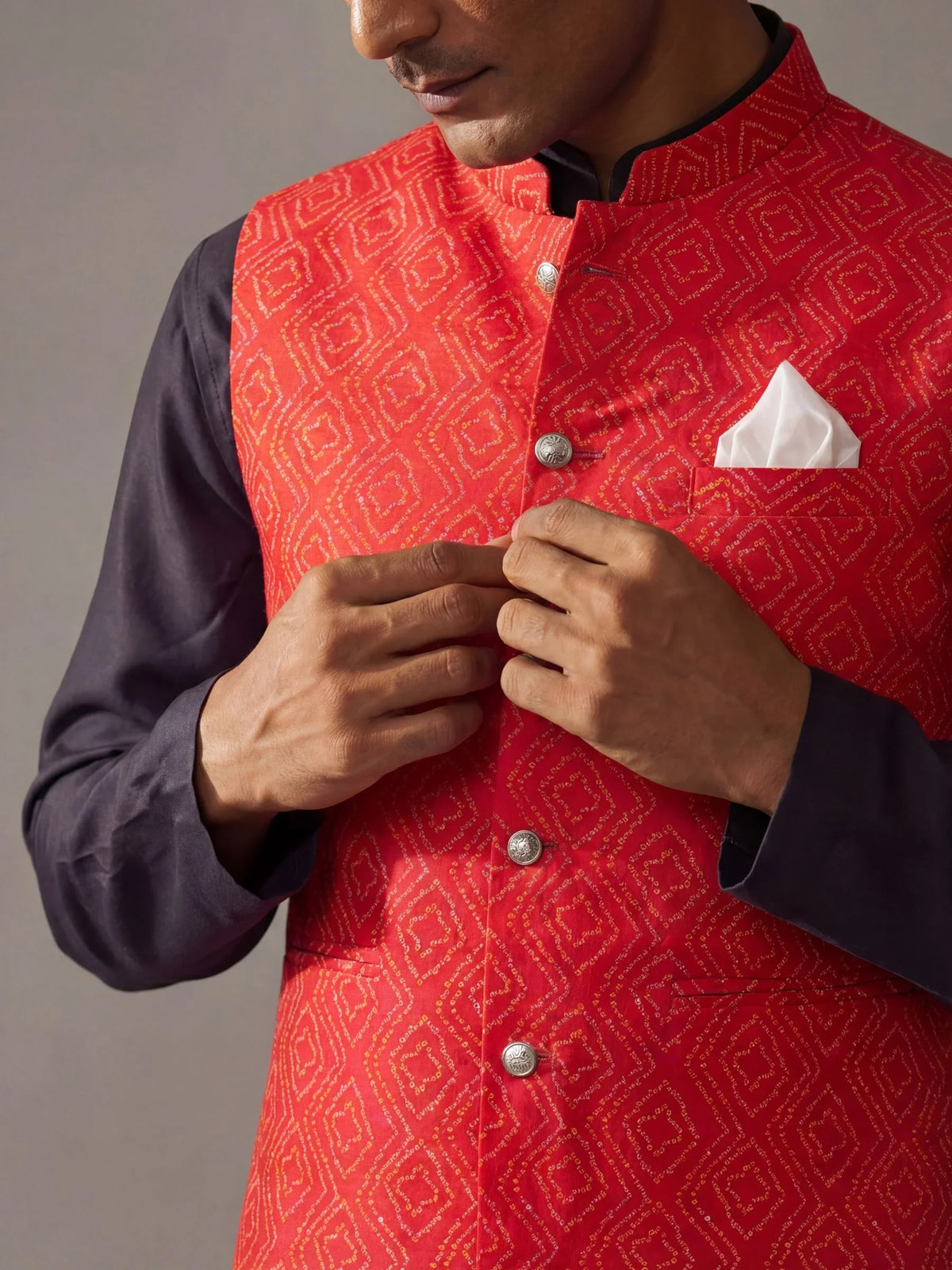 Jaipuri Bandhej Modi Jacket