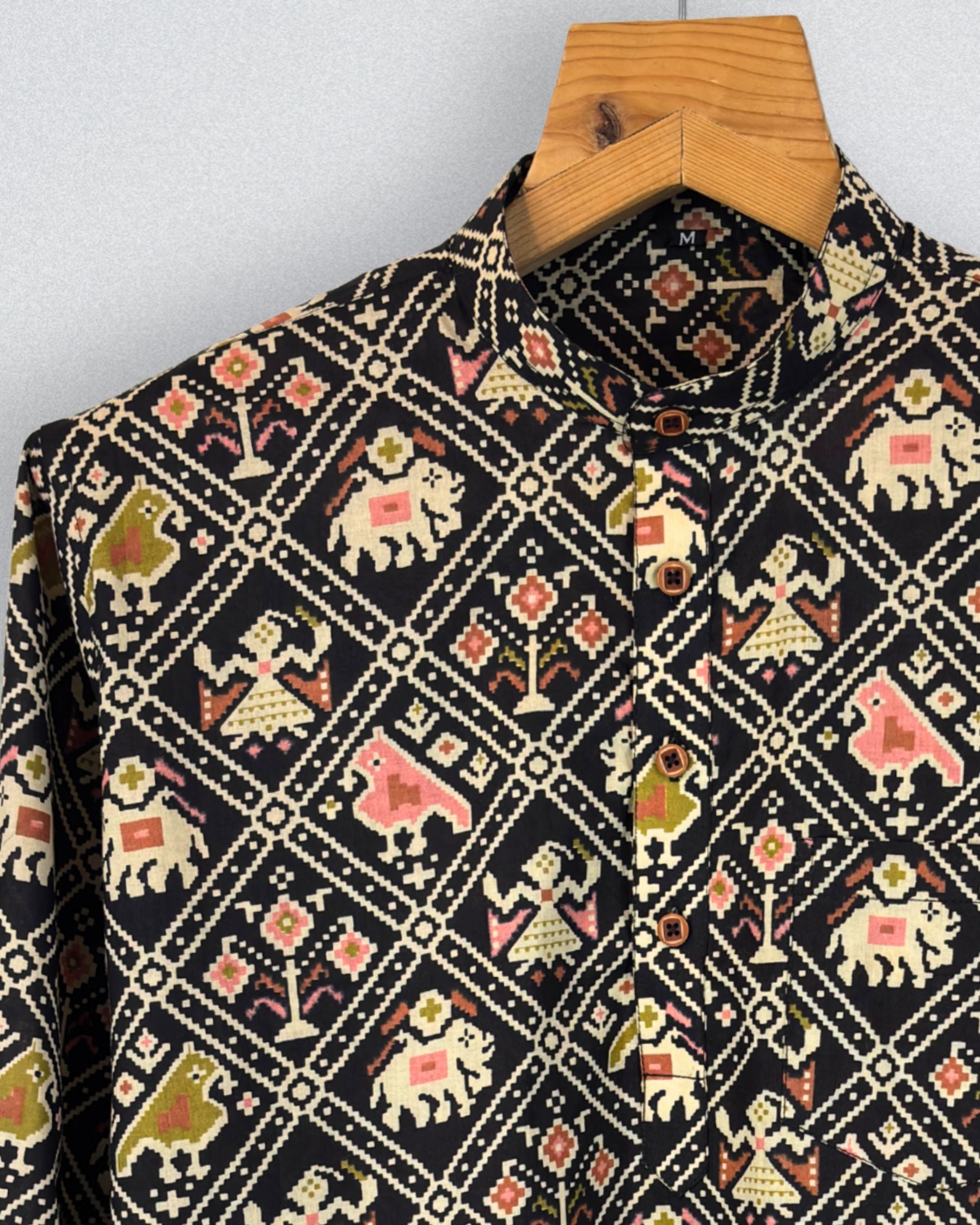 Royal Heritage – Printed Cotton Short Kurta