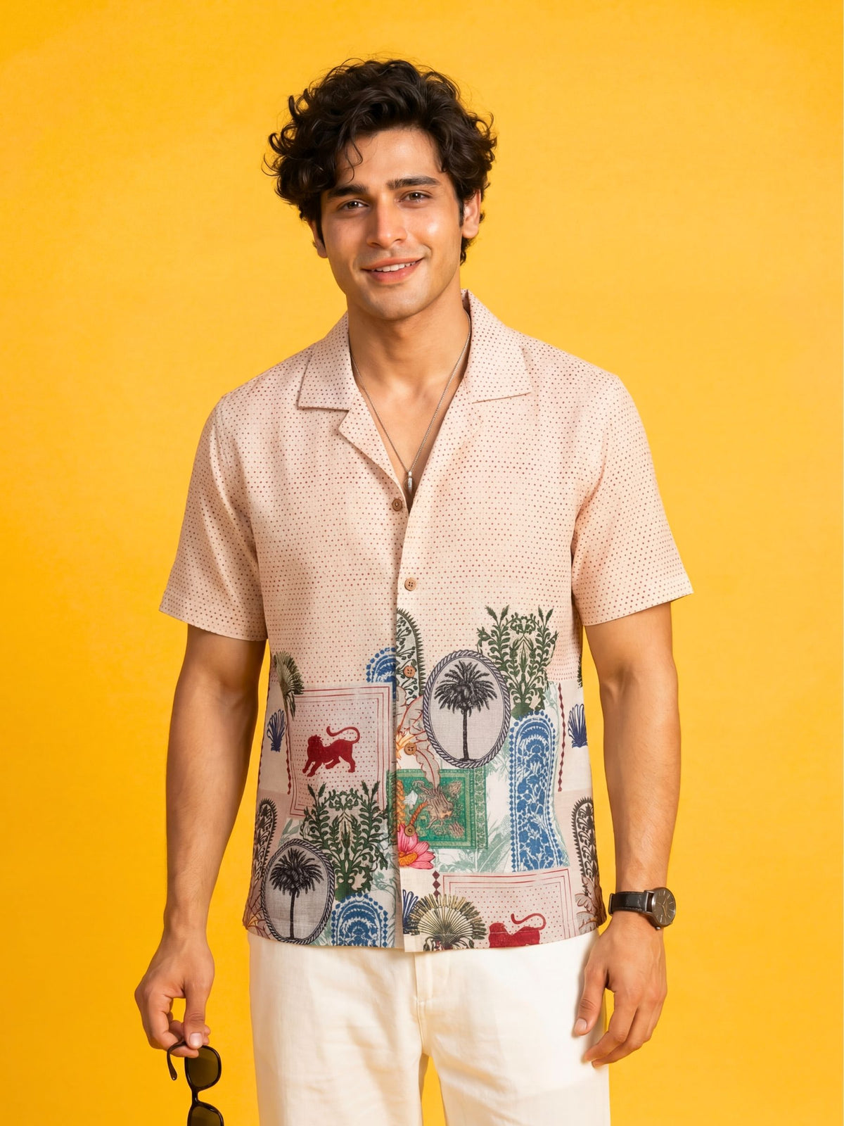 Heritage Peak — Digital Printed Cotton Cambric Shirt | Jaipuri Crown