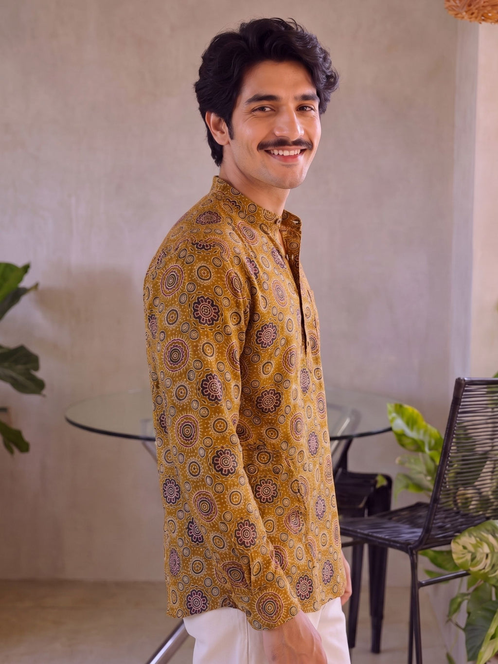 Desert Blooms – Printed Cotton Short Kurta