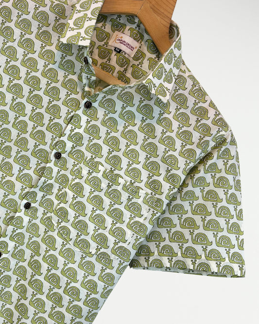 Snail Trail – Half Sleeve Cotton Shirt