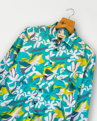 Aqua Bloom – Full Sleeve Printed Shirt
