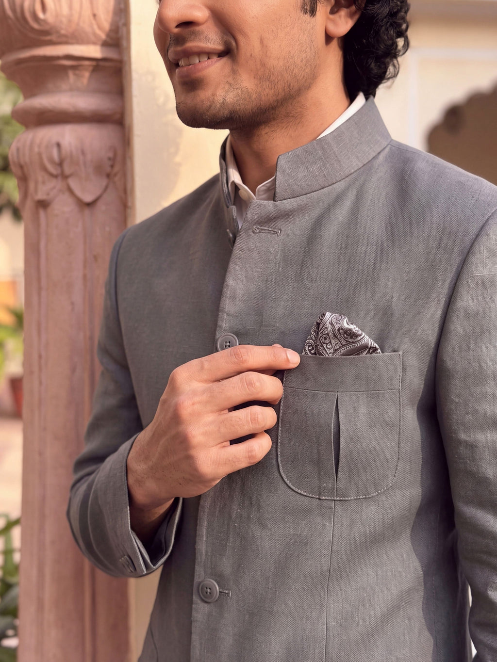 Modern Linen Jodhpuri Bandhgala