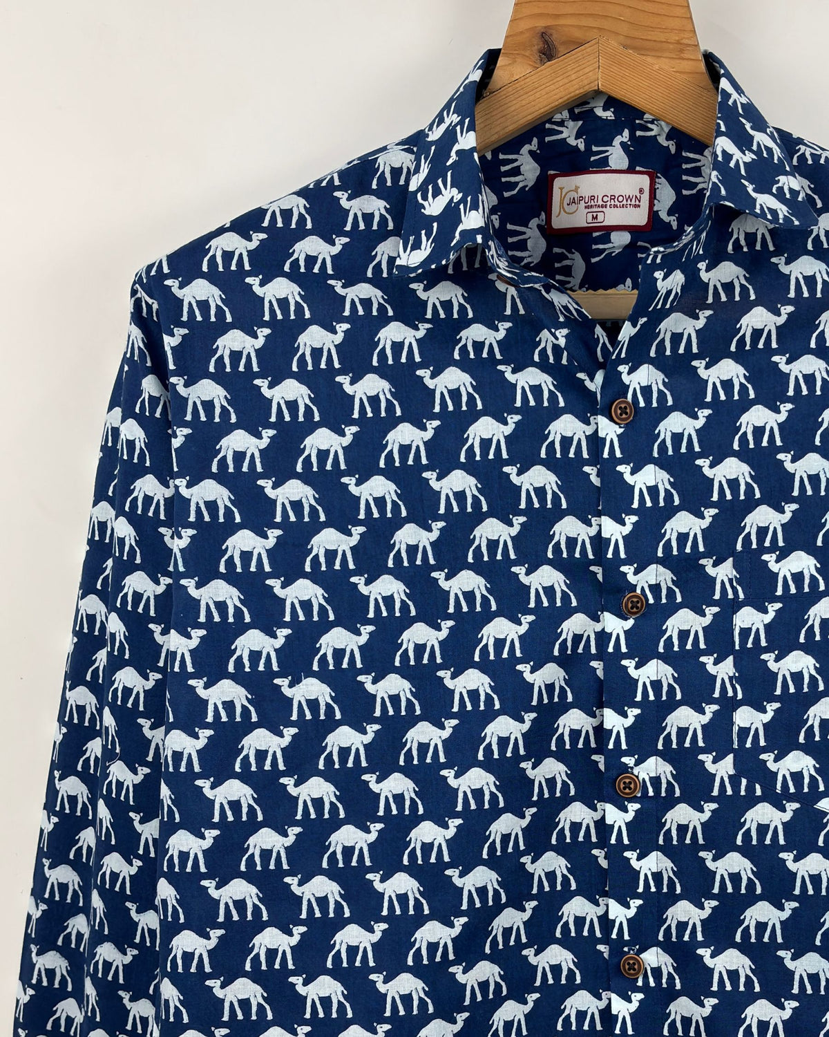Camel Caravan – Printed Cotton Full Sleeve Shirt