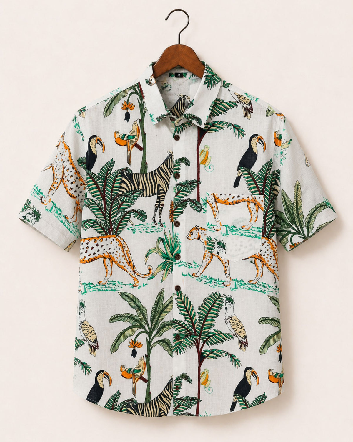 Tropical Vibes – Printed Cotton Half Sleeve Shirt
