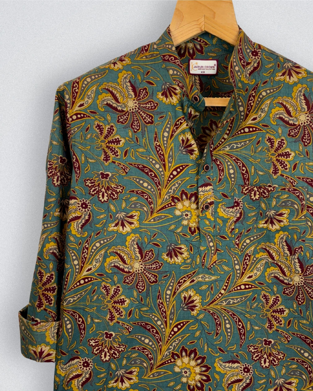 Floral Symphony – Printed Cotton Short Kurta