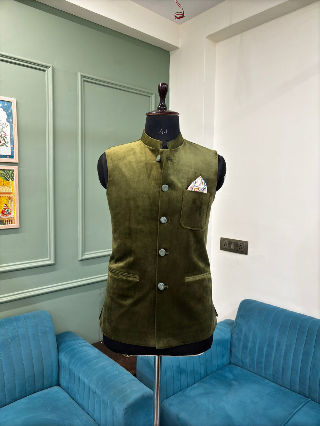Stylish Velvet Nheru Jacket for Modern Elegance