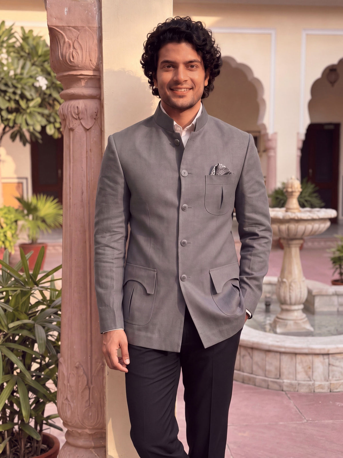 Modern Linen Jodhpuri Bandhgala