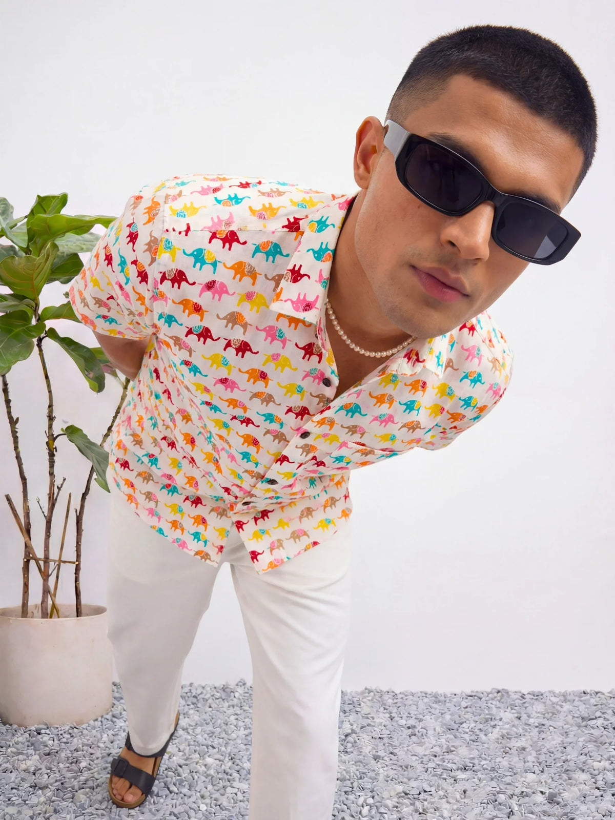 Colorful Elephants – Cotton Half Sleeve Shirt