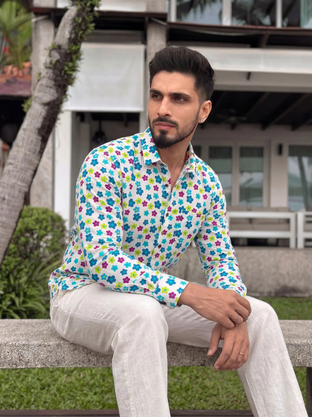 Flora Pop – Full Sleeve Printed Shirt