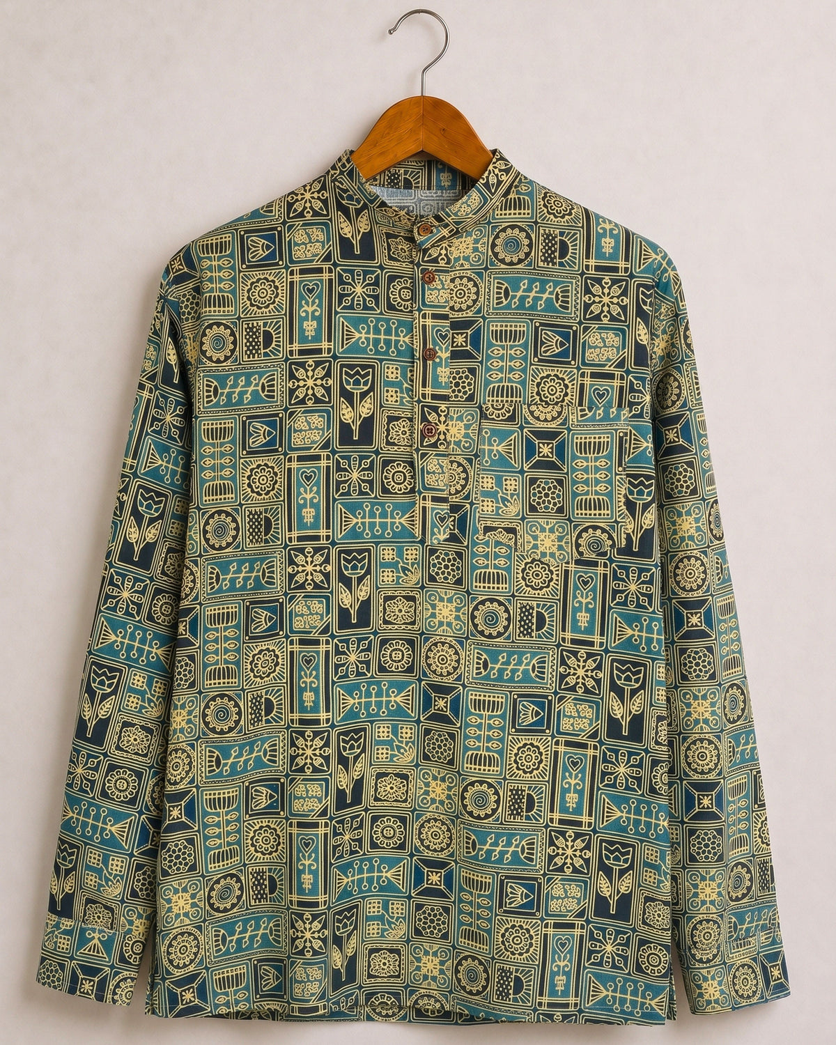 Heritage Vibes – Printed Cotton Short Kurta