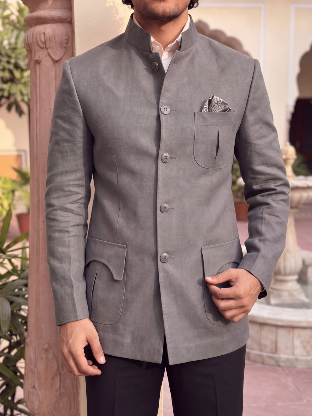 Modern Linen Jodhpuri Bandhgala