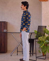 Leopard Roar – Printed Cotton Short Kurta