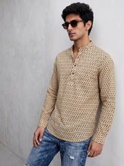 Stylish Plus Size Printed Cotton Short Kurta