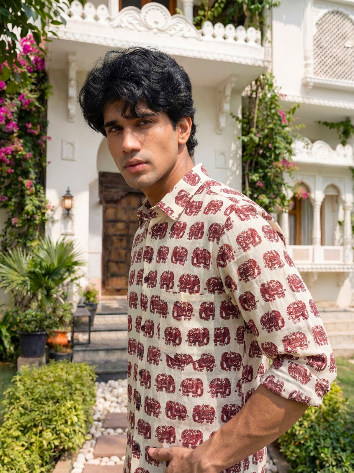 Elephant Elegance – Printed Cotton Full Sleeve