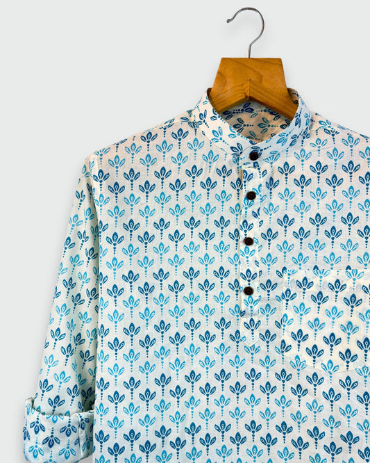 Monsoon Buds – Handprinted Short Kurta