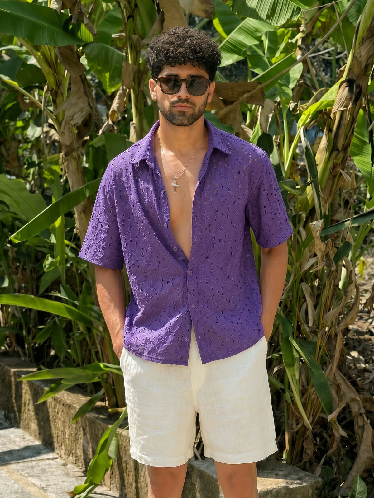 Volt Royal — Purple Hakoba Cotton Shirt | Jaipuri Crown