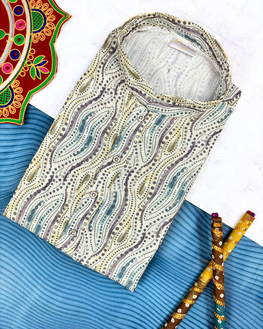 Luminous Golden Work Kurta