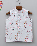 Stylish Kid's Nehru Jacket with Floral Print