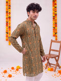 Olive Green Printed – Cotton Printed Long Kurta