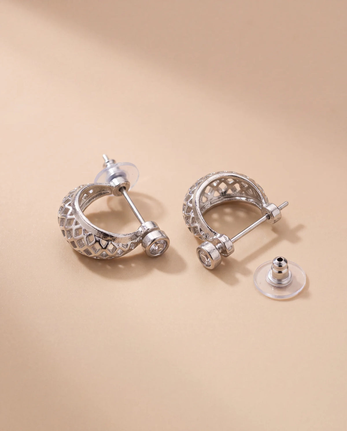 Stylish Silver Earrings for Men - Jaipuri Crown