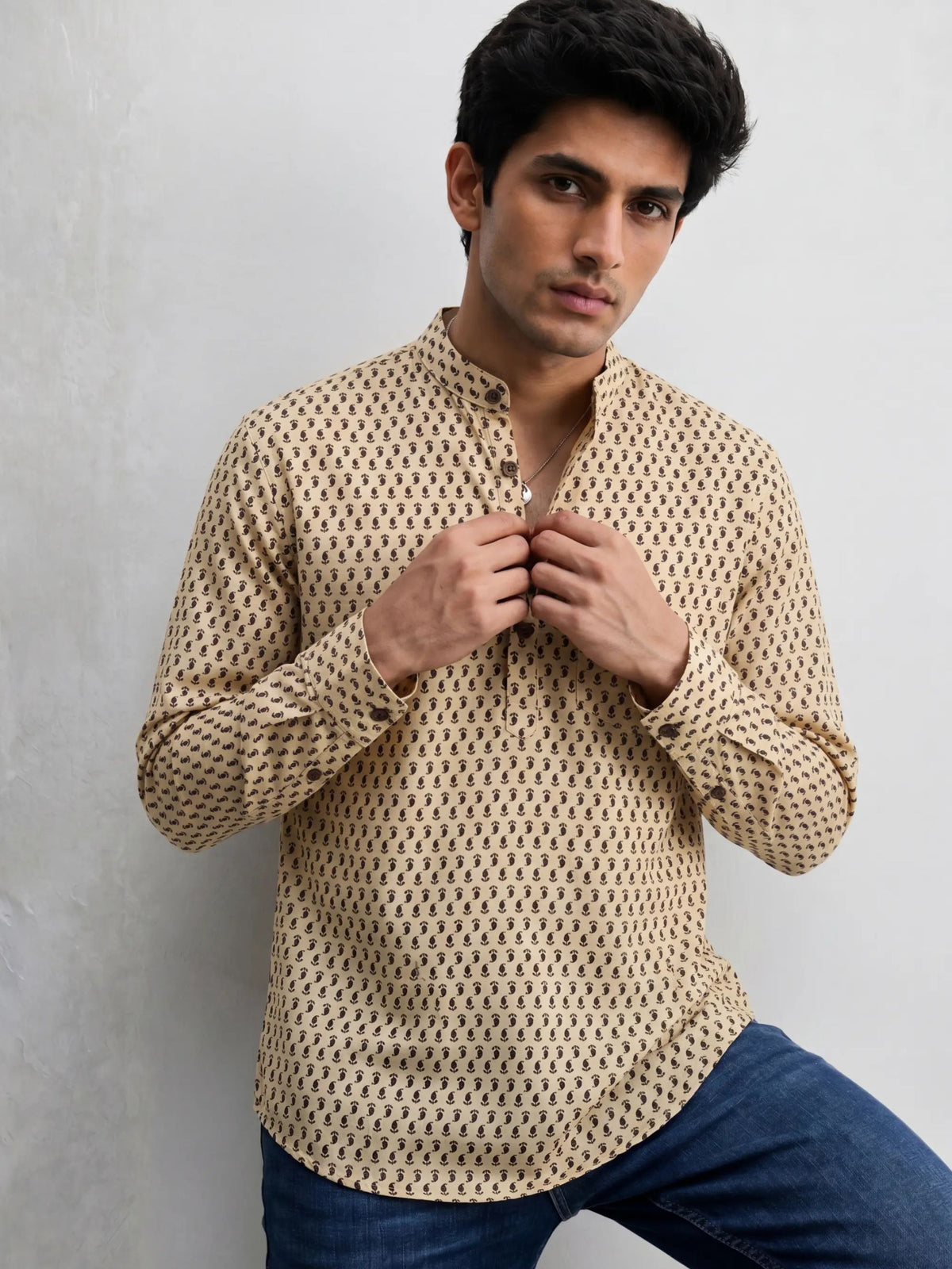 Stylish Plus Size Printed Cotton Short Kurta