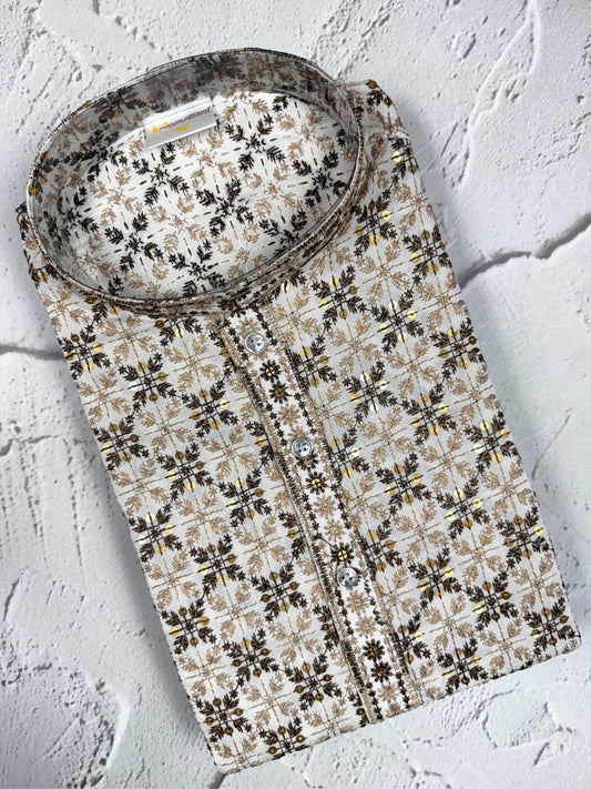 Lakhnavi kurta-White