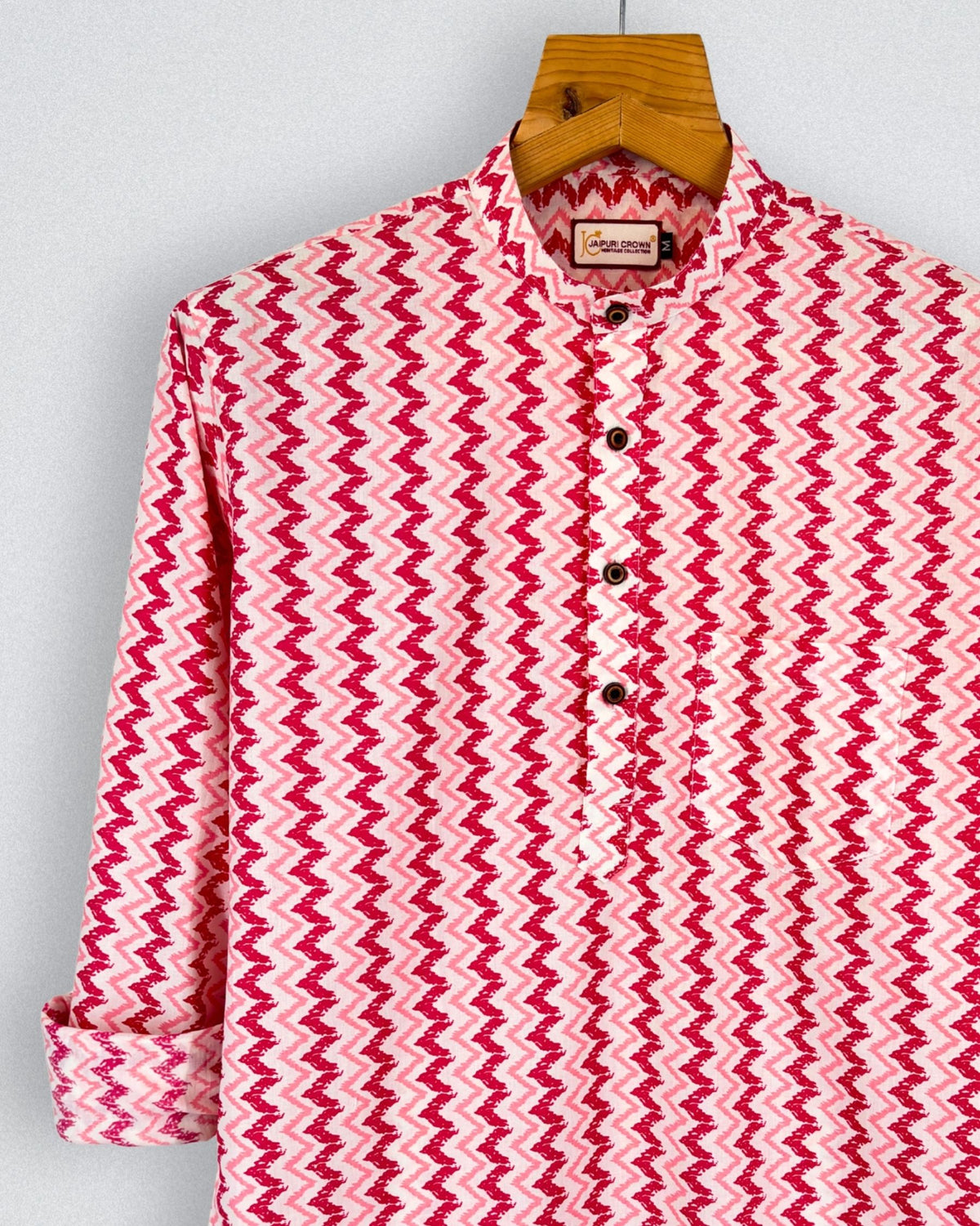 Zigzag Charm – Printed Cotton Short Kurta