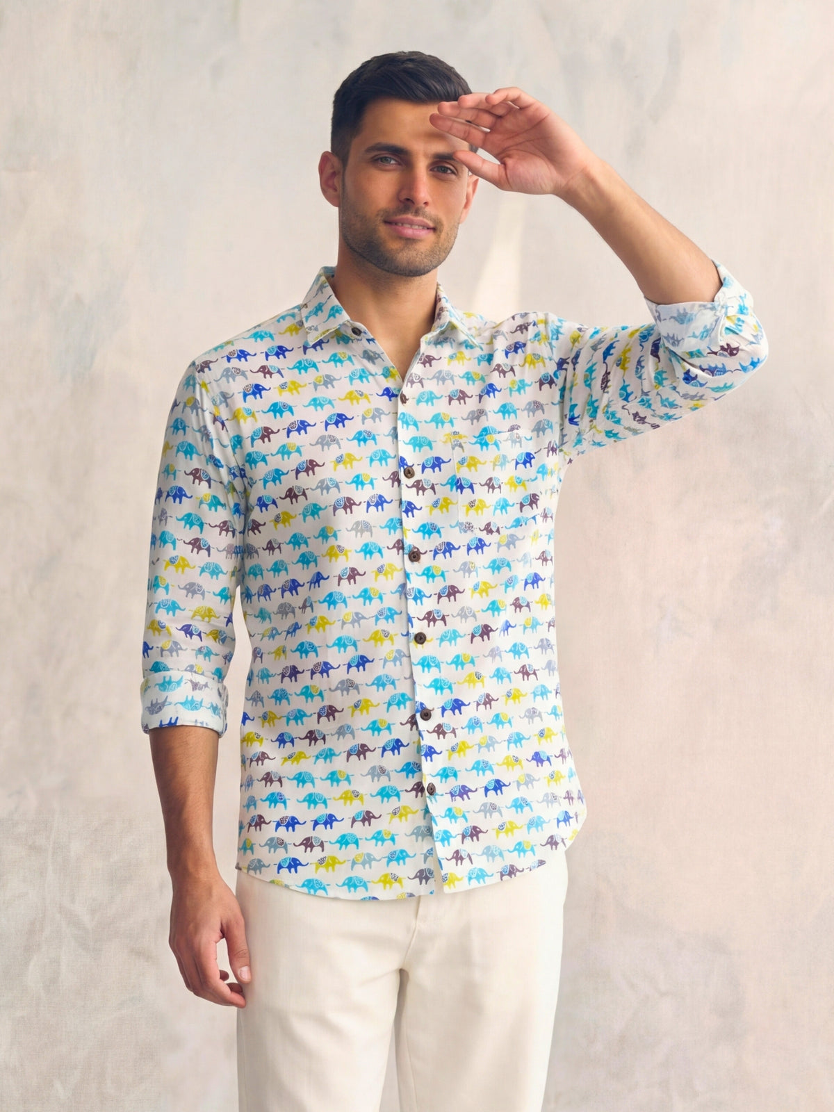Colorful Elephants – Cotton Full Sleeve Shirt