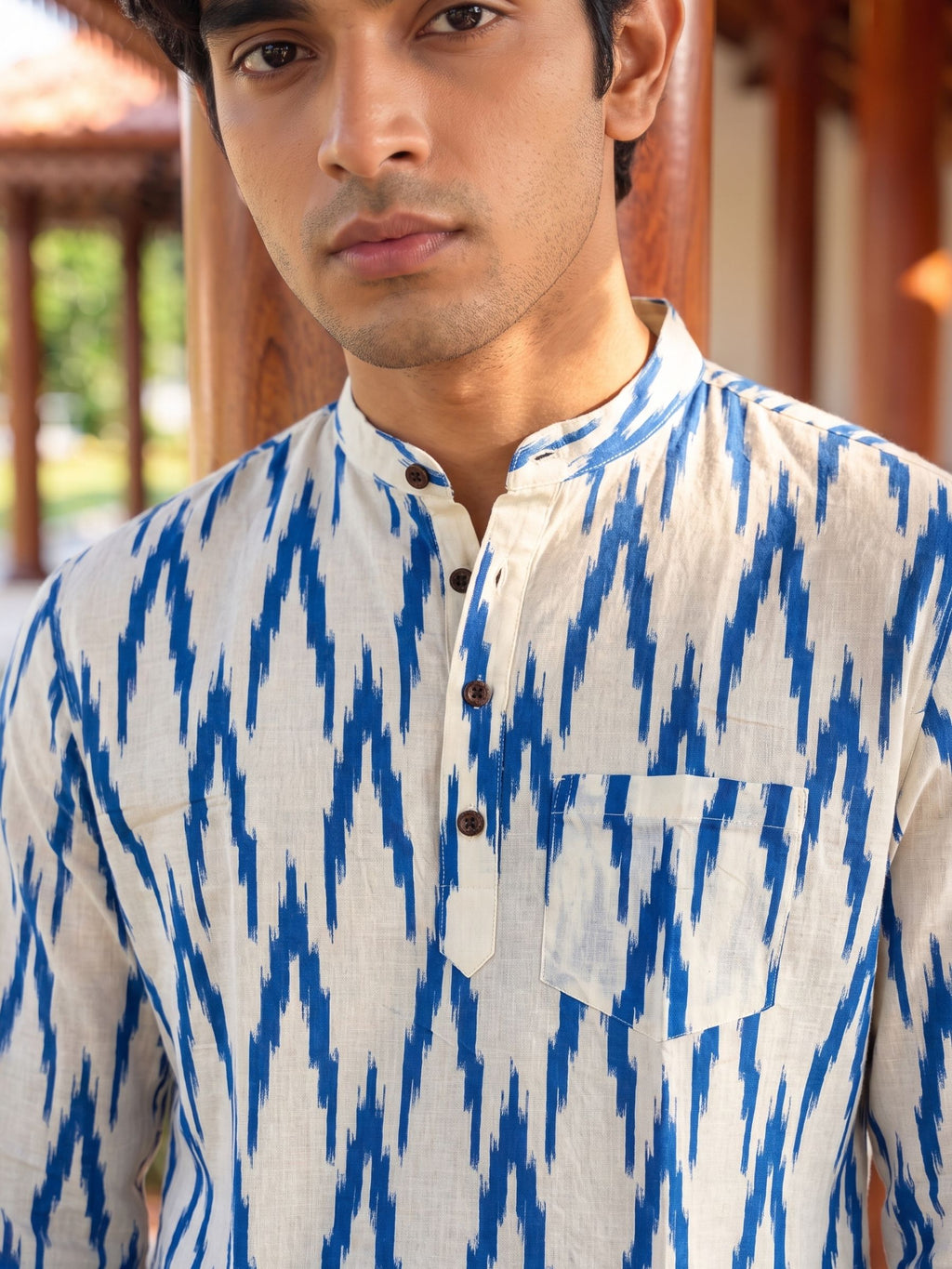 Azure Dreams – Men's Printed Cotton Kurta