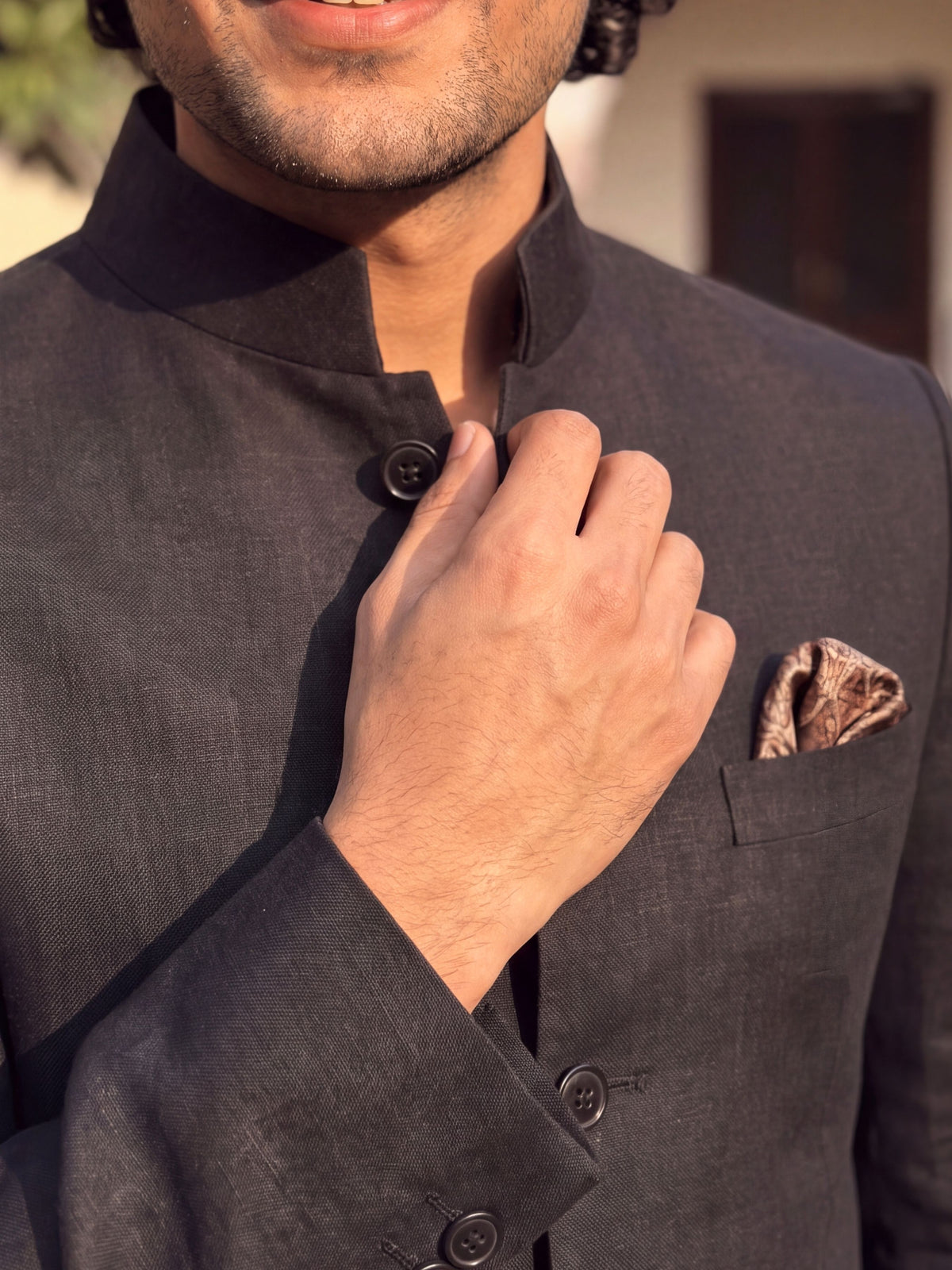 Elegant Linen Jodhpuri Bandhgala
