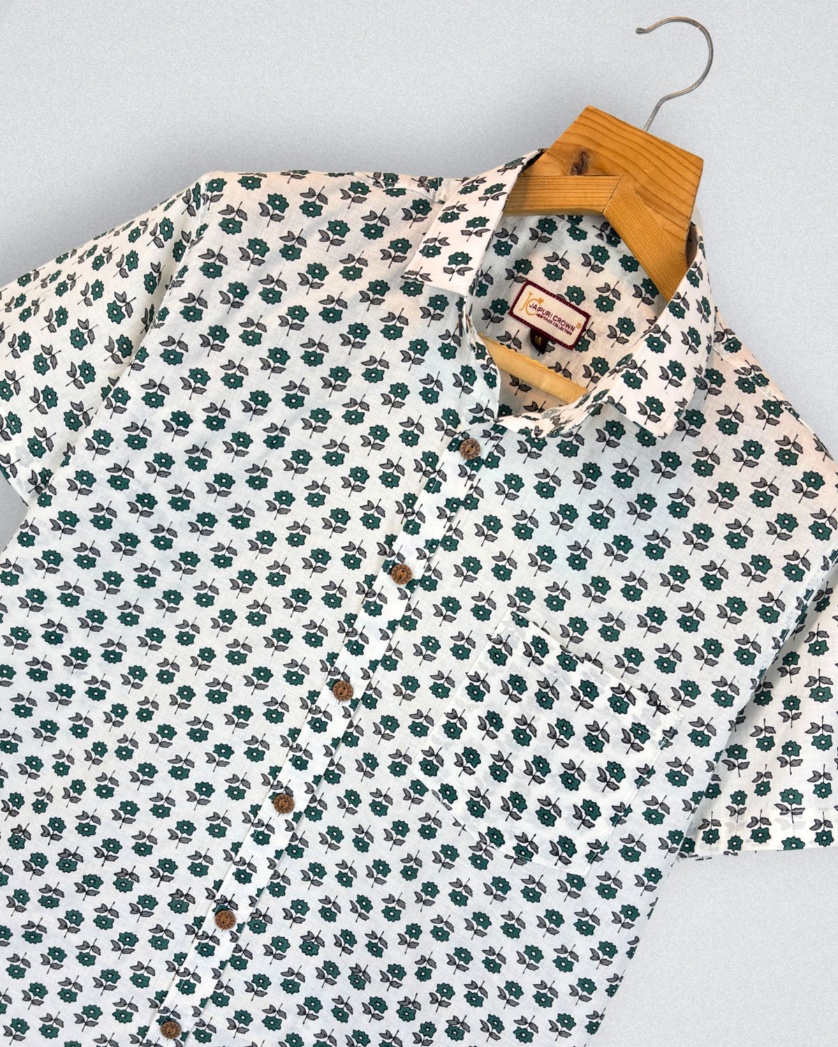 Floral Harmony – Printed Cotton Half Sleeve