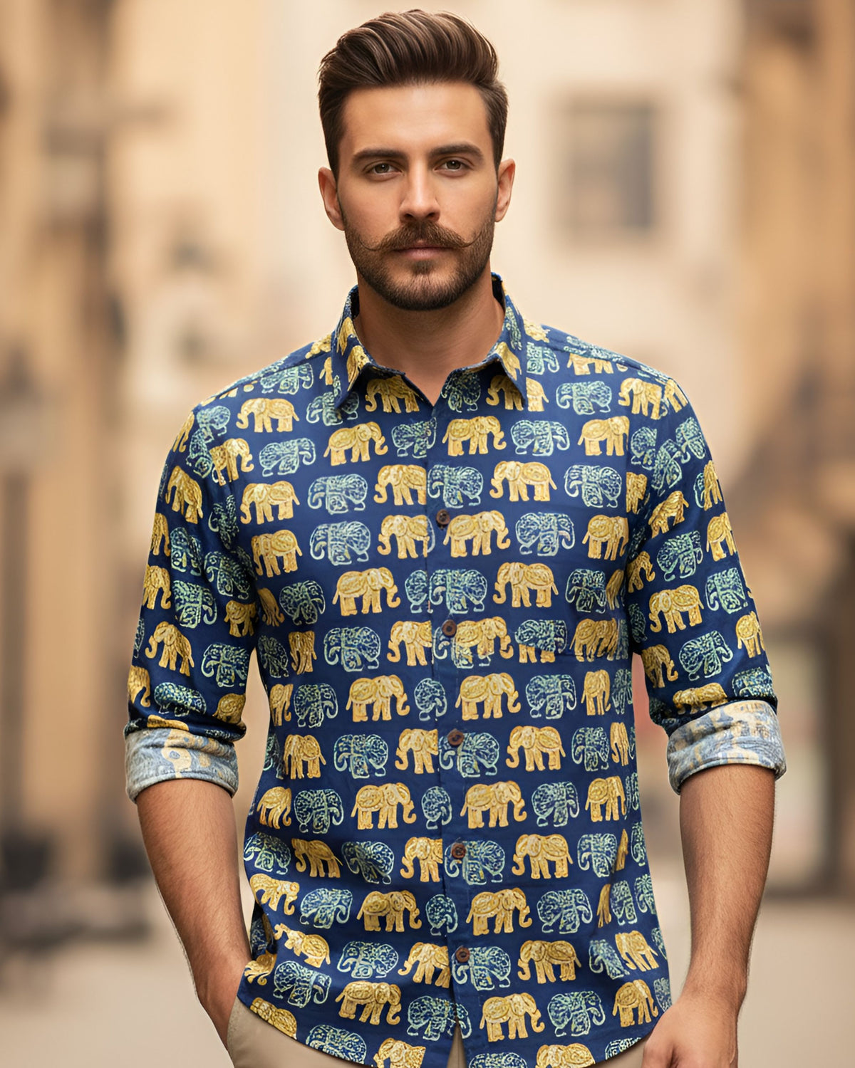 Elephant Ensemble – Printed Cotton Full Sleeve