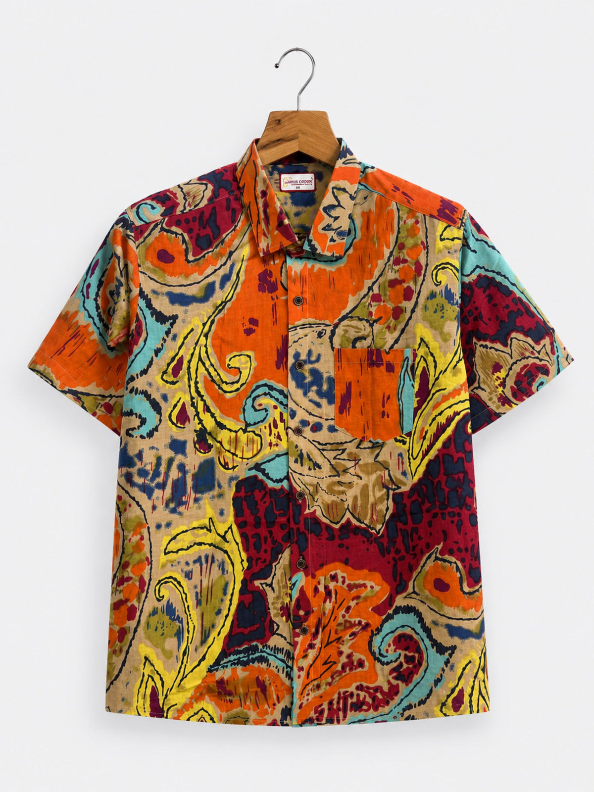 Desert Bloom – Printed Cotton Half Sleeve Shirt