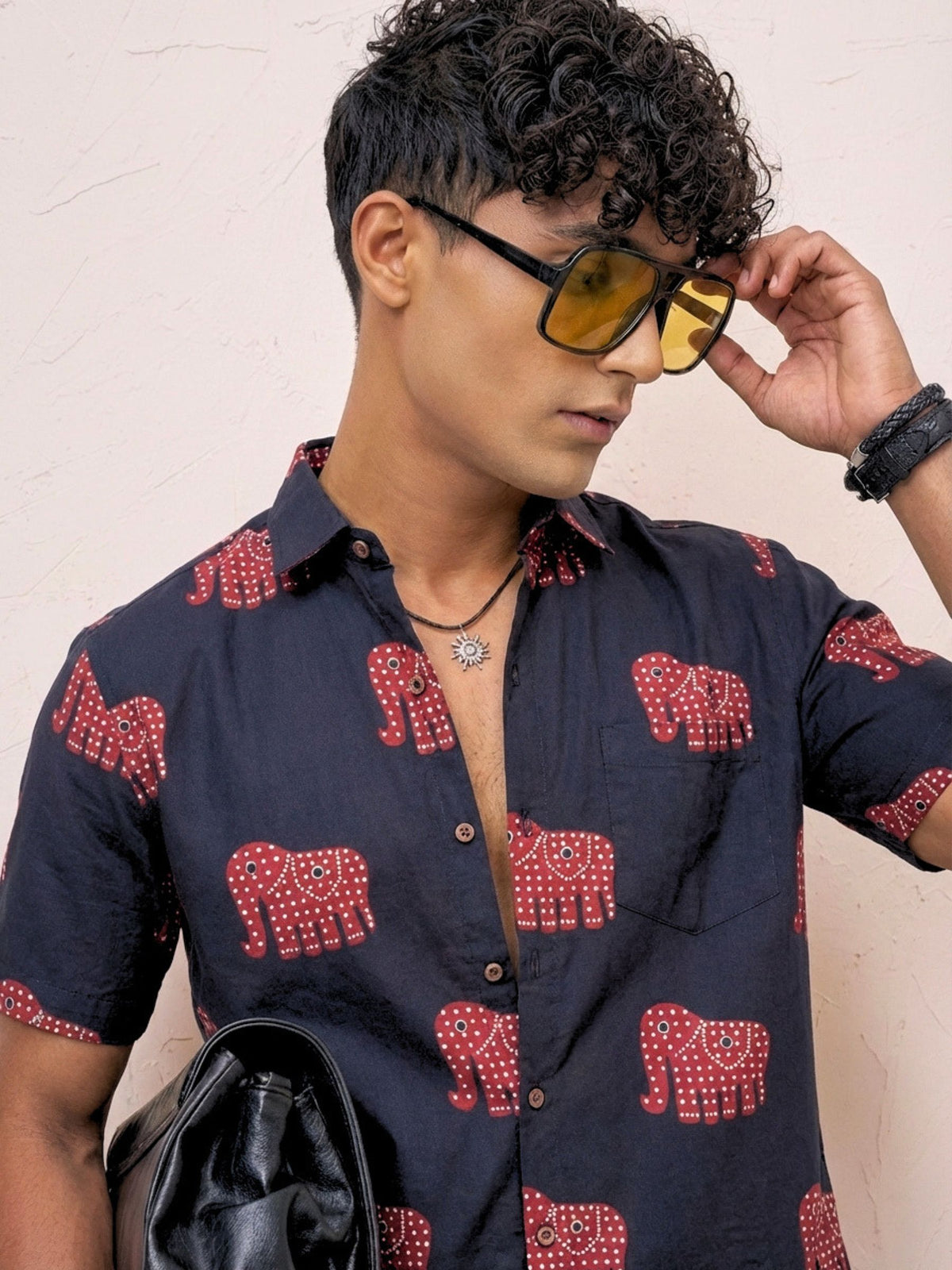 Elegant Dotty – Men's Half Sleeve Cotton Shirt