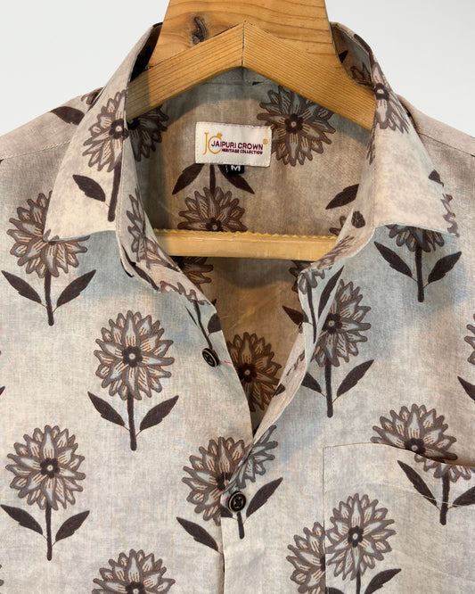 Desert Bloom – Half Sleeve Cotton Shirt
