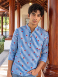 Heartfelt Stripes – Printed Cotton Short Kurta