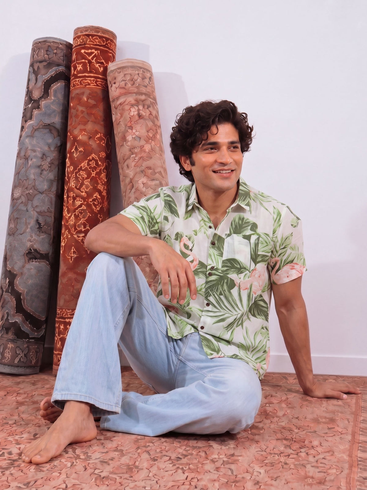 Tropical Vibes – Printed Cotton Half Sleeve Shirt