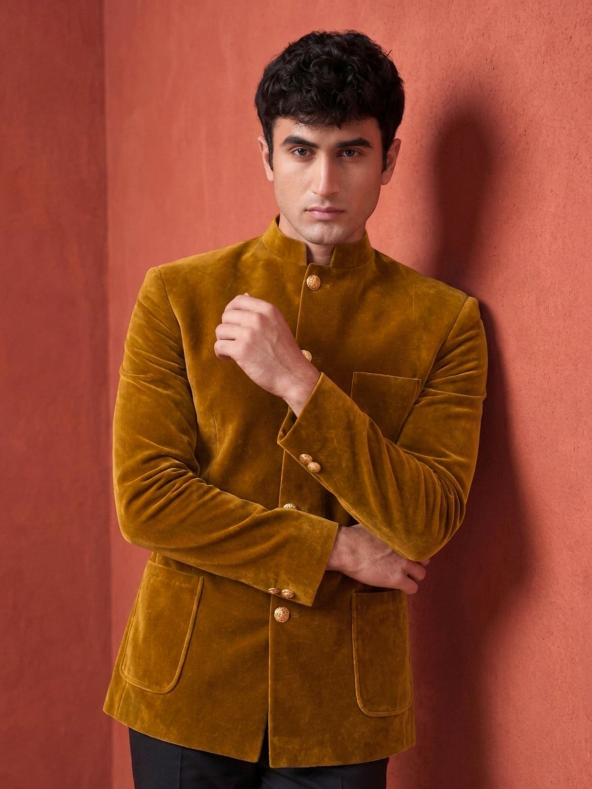 The Ultimate Royal Velvet Jodhpuri – Camel | Jaipuri Crown