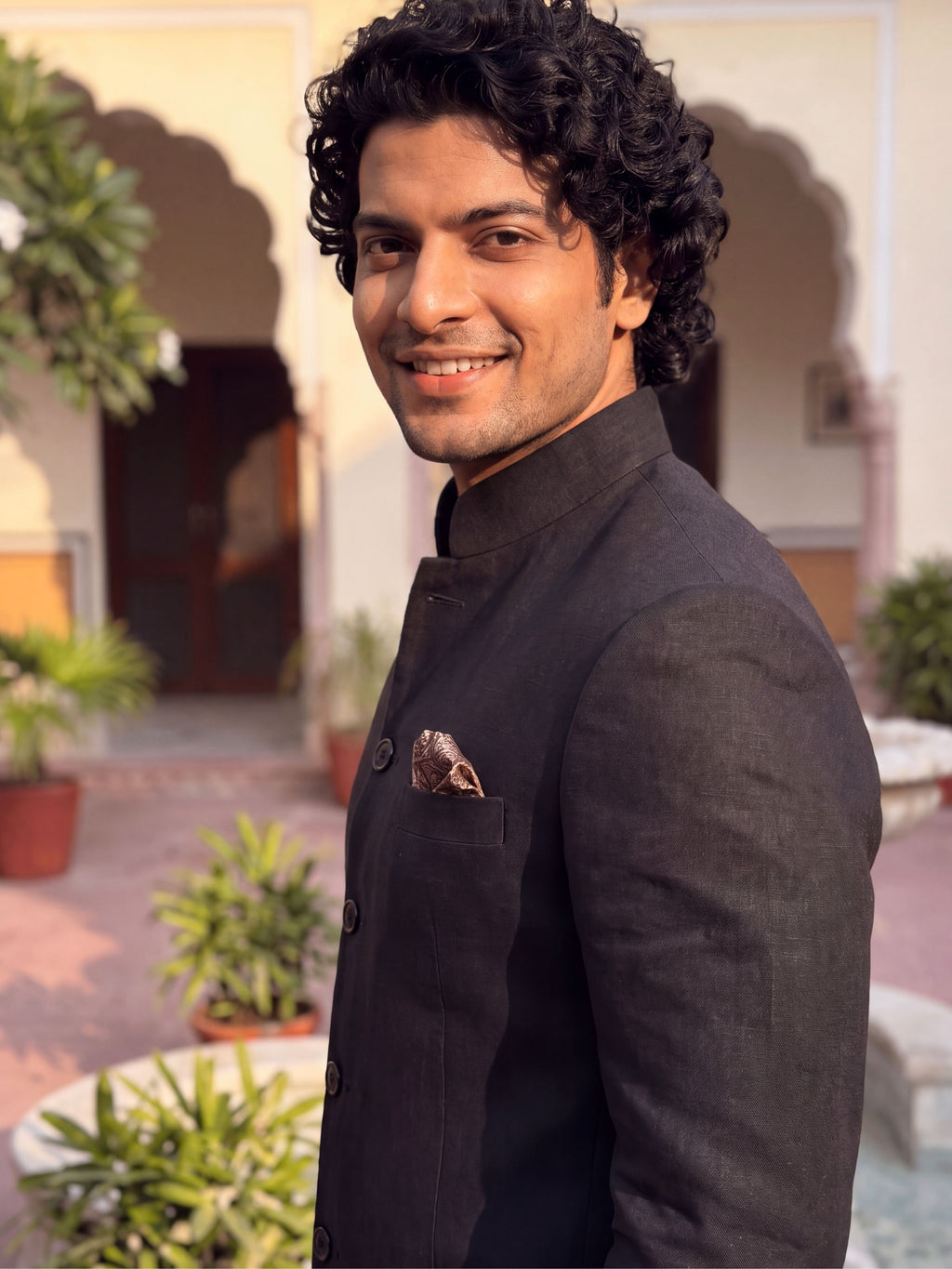 Elegant Linen Jodhpuri Bandhgala