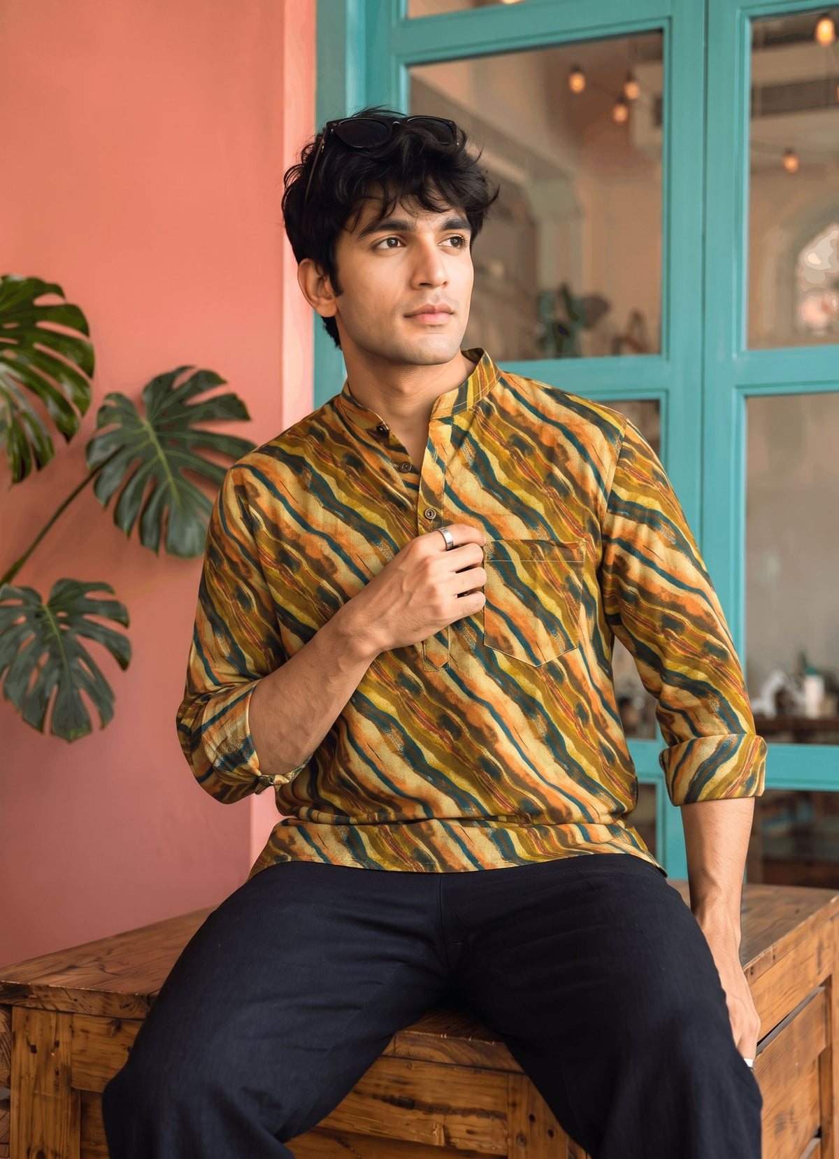Desert Mirage – Printed Cotton Short Kurta