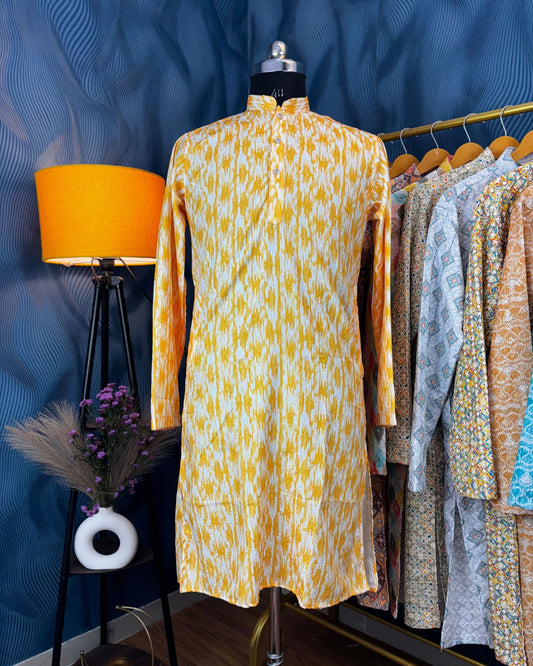 Yellow Symphony Printed Kurta