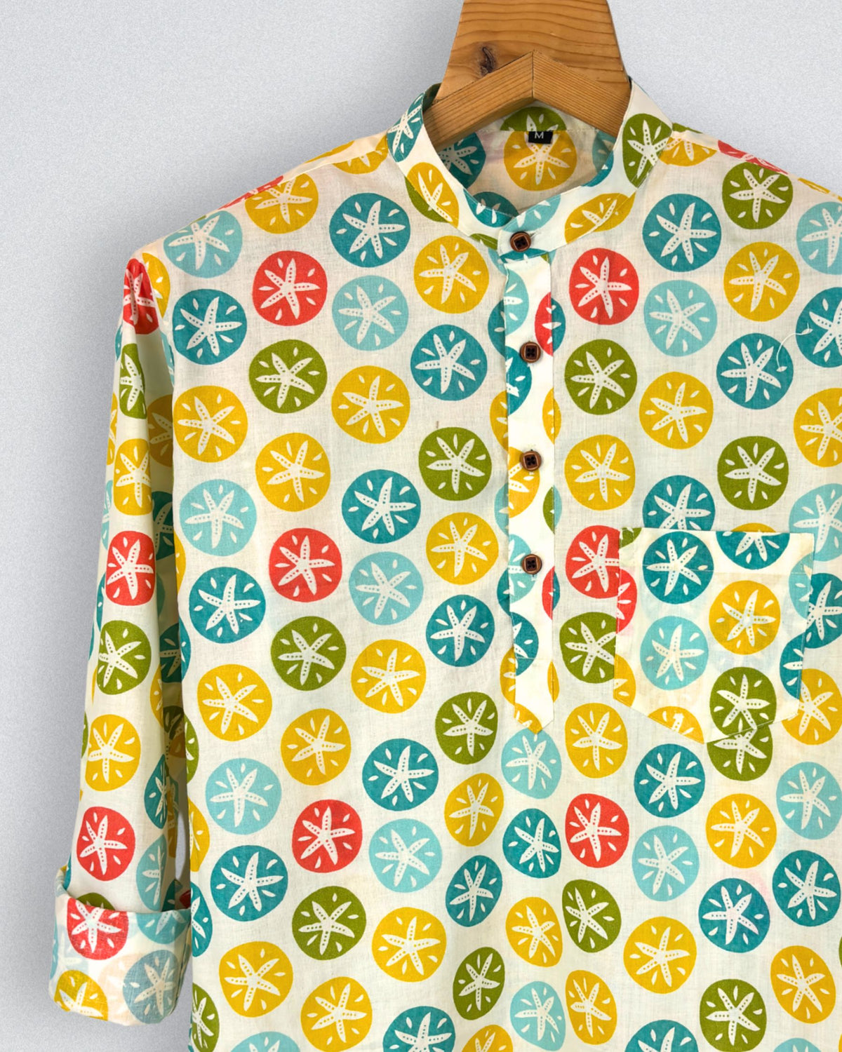 Colorful Dots – Printed Cotton Short Kurta