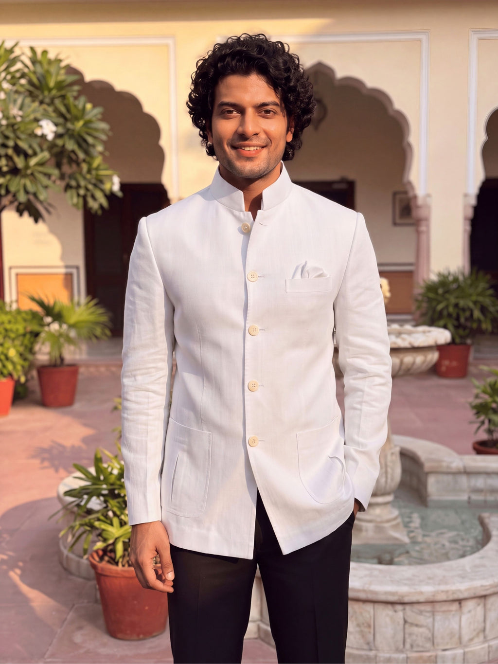 Linen Jodhpuri Bandhgala