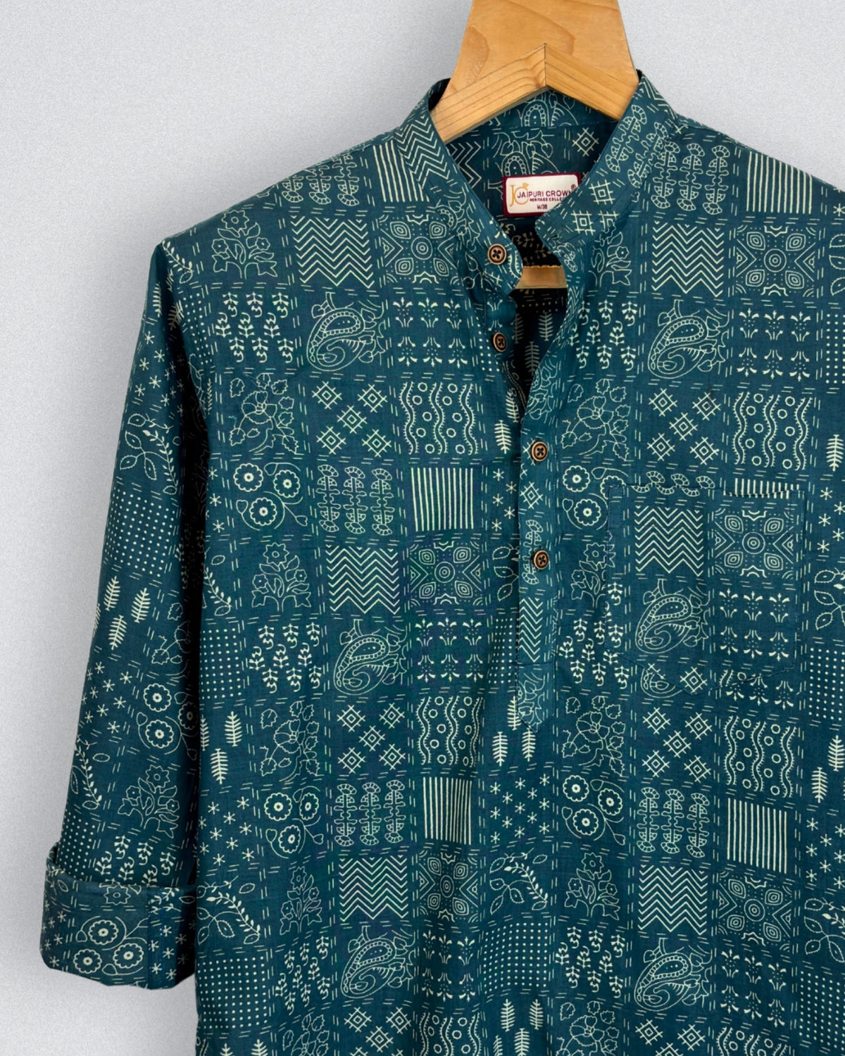 Artistic Mosaic – Printed Cotton Short Kurta