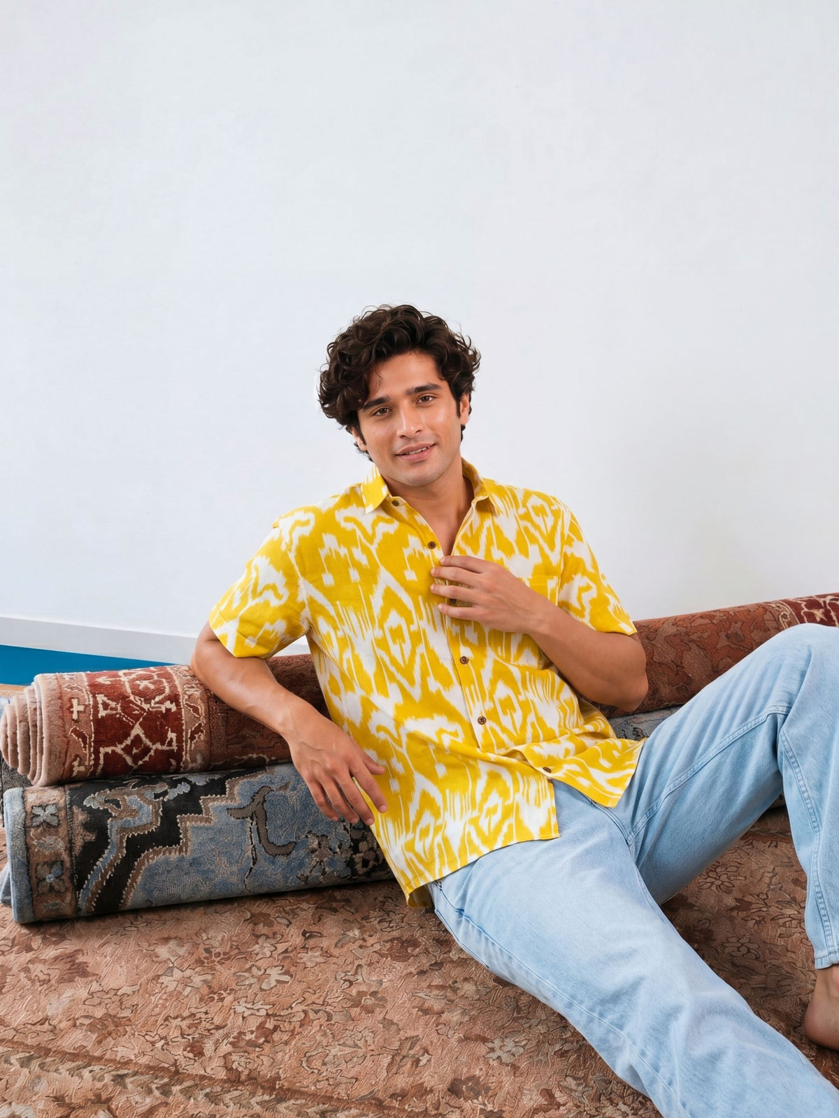 Plus Size Comfort – Printed Cotton Half Sleeve Shirt