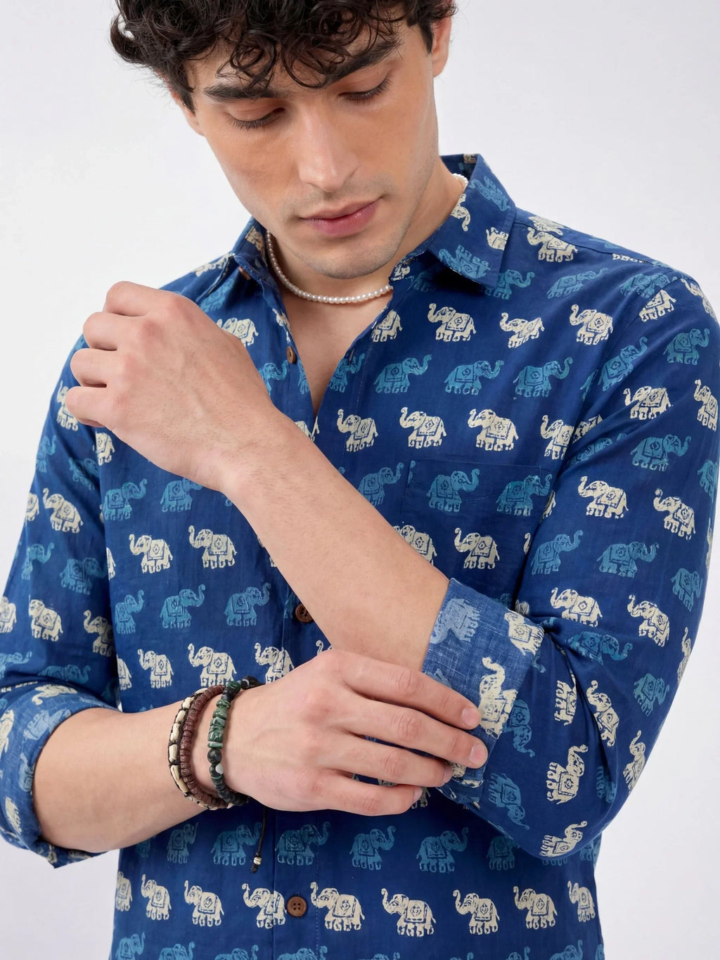 Navy Charm – Handcrafted Full Sleeve Cotton Shirt