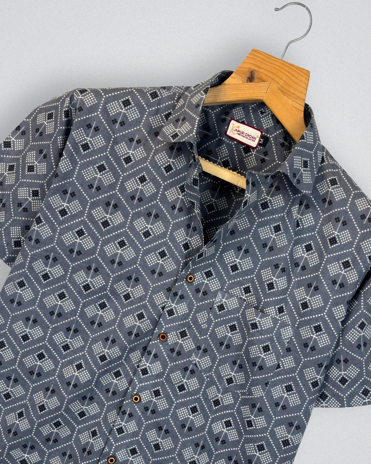 Hexagonal Charm – Printed Cotton Half Sleeve